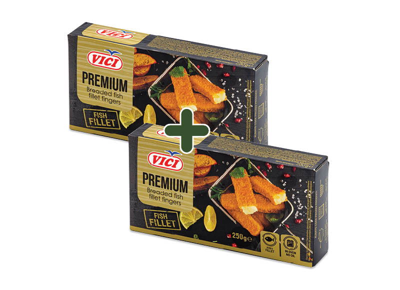 Žuvų filė piršteliai VIČI PREMIUM
			, 
				 250 g, 5,56 Eur/kg A lygio parduotuvėse