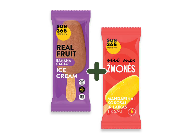 Valgomieji ledai SUN365
			, 
				 70 g, 3 rūšių 1,29 Eur/vnt. A lygio parduotuvėse