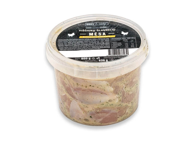 GRILL PARTY viščiukų šlaunelių mėsa švelniame marinate
			, 
				 800 g, 4,86 Eur/kg. A lygio parduotuvėse