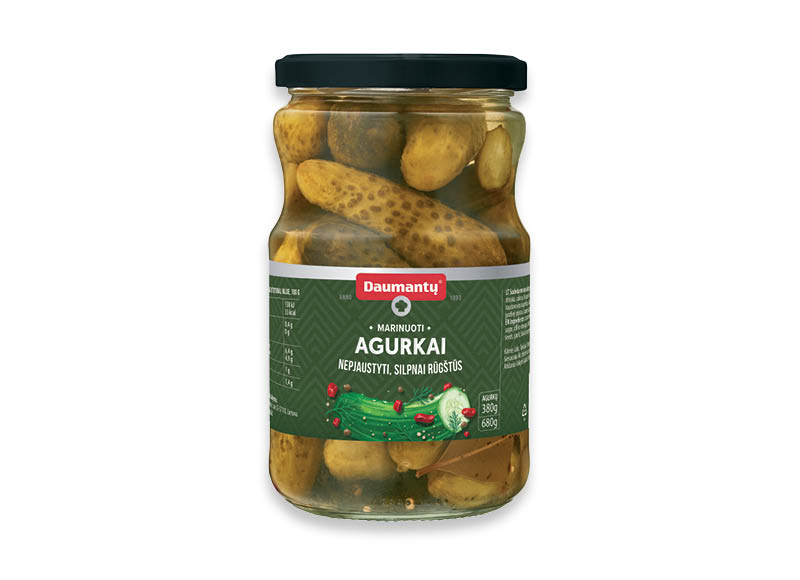 Marinuoti DAUMANTŲ agurkėliai
,
340 g, 3,79 Eur/kg Marinuoti DAUMANTŲ agurkėliai
,
340 g, 3,79 Eur/kg