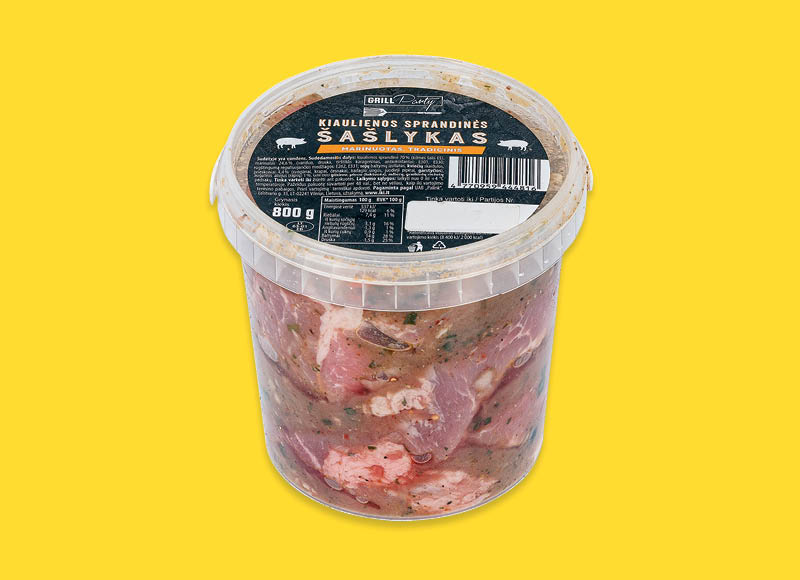 GRILL PARTY kiaulienos sprandinės šašlykas tradiciniame marinate
			, 
				 800 g, 4,61 Eur/kg. A lygio parduotuvėse