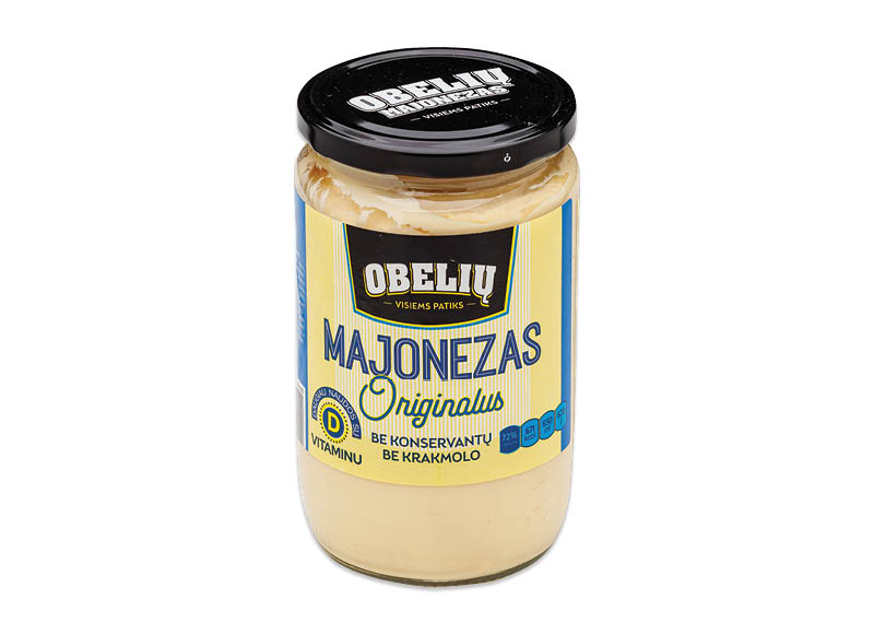 OBELIŲ majonezas ORIGINALUS
			, 
				 650 ml, 72 %, 3,52 Eur/l A lygio parduotuvėse