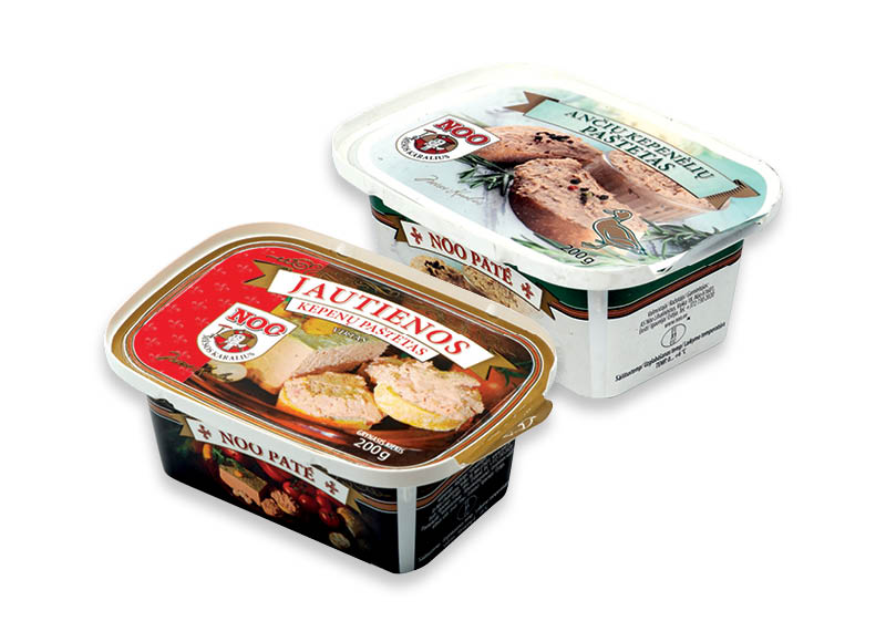 Paštetams NOO
,
200 g, 2 rūšių. A lygio parduotuvėse. Ir IKI EXPRESS Paštetams NOO
,
200 g, 2 rūšių. A lygio parduotuvėse. Ir IKI EXPRESS