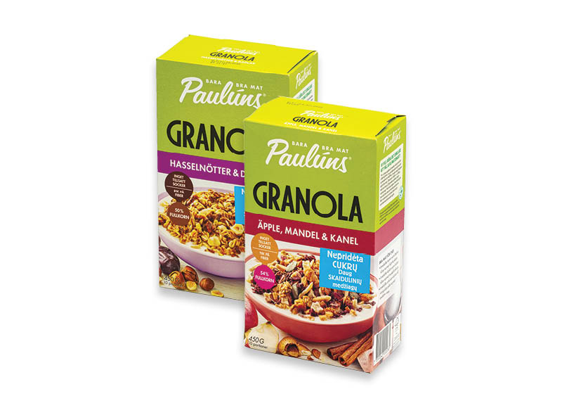 Granola PAULUNS
			, 
				 450 g, 4 rūšių, 10,20 Eur/kg A lygio parduotuvėse