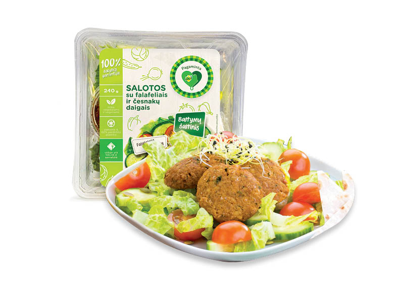 Salotos su falafeliais ir česnakų daigais
			, 
				 240 g, 13,71 Eur/kg A lygio parduotuvėse