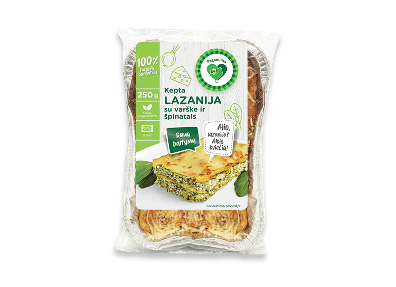 Kepta lazanija su varške ir špinatais