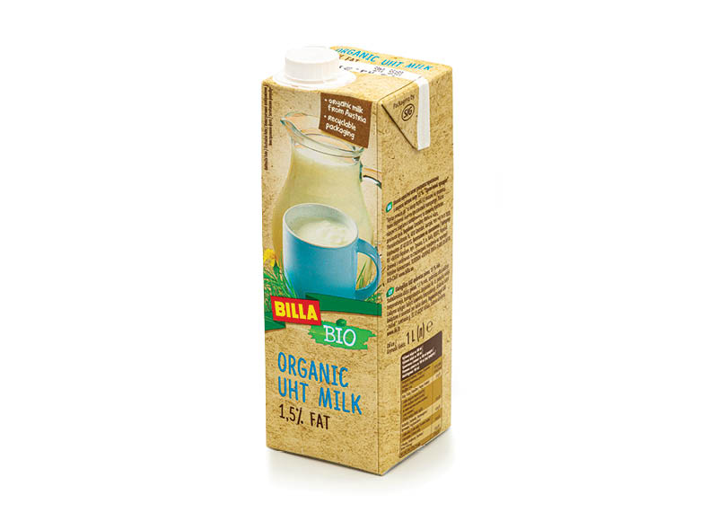 BILLA BIO ekologiškas pienas
			, 
				 1 l, 1,5 % rieb.