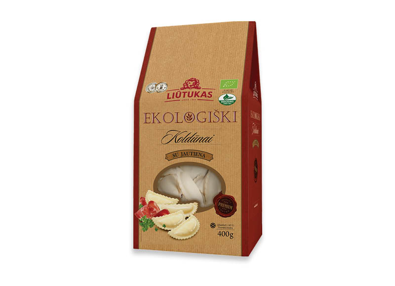 Ekologiški koldūnai su jautiena LIŪTUKAS IR KO
			, 
				 400 g, 12,23 Eur/kg A lygio parduotuvėse