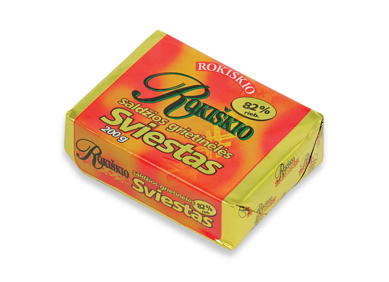 ROKIŠKIO saldžios grietinėlės sviestas
			, 
				 200 g, 82 % rieb. 9,95 Eur/kg