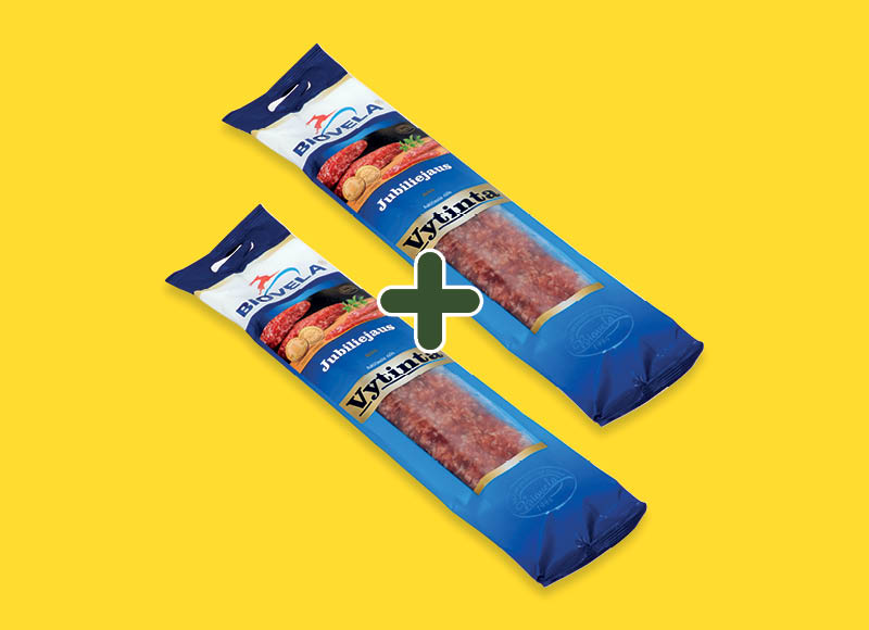 Vytinta JUBILIEJAUS dešra
			, 
				 200 g, a. r., 5,79 Eur/vnt. A lygio parduotuvėse