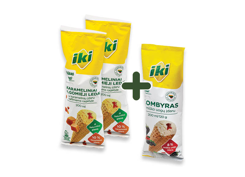 IKI valgomieji ledai vafliniame ragelyje
,
200 ml, 3 rūšių, 2,45 Eur/l. Kaina be kortelės 0,69 Eur IKI valgomieji ledai vafliniame ragelyje
,
200 ml, 3 rūšių, 2,45 Eur/l. Kaina be kortelės 0,69 Eur