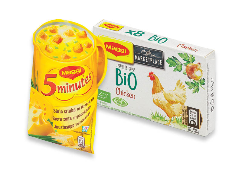 MAGGI sultiniams ir greitai paruošiamoms sriuboms
			, 
				 Įvairių rūšių. Ir IKI EXPRESS