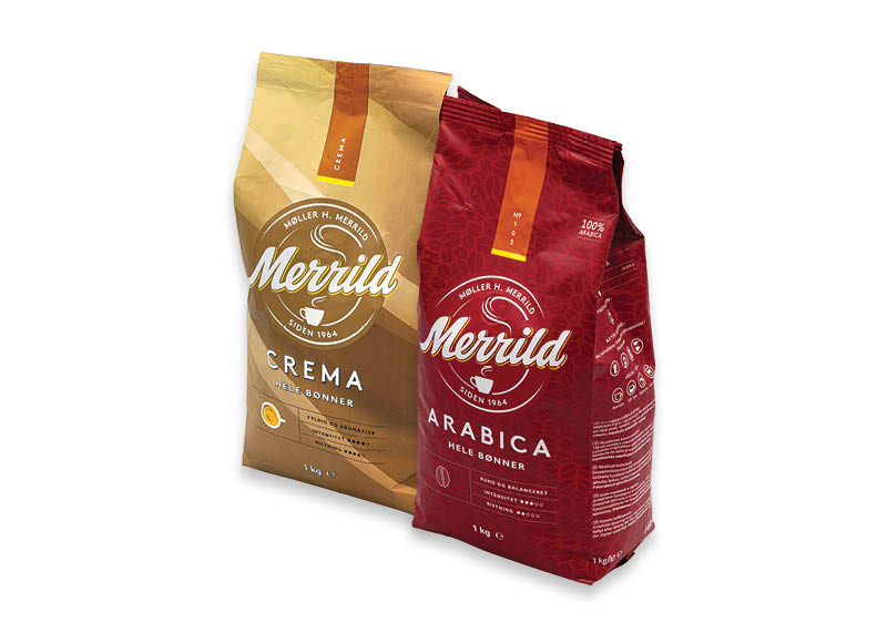 Kavos pupelėms MERRILD CREMA ir ARABICA
			, 
				 1 kg, 2 rūšių