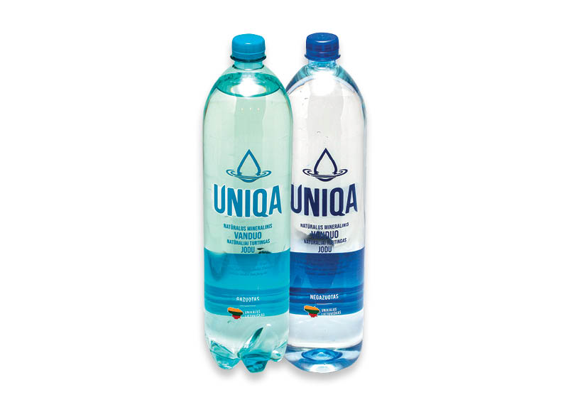 Natūraliam mineraliniam vandeniui UNIQA
			, 
				 1,5 l, 2 rūšių, 0,39 Eur/l. A lygio parduotuvėse