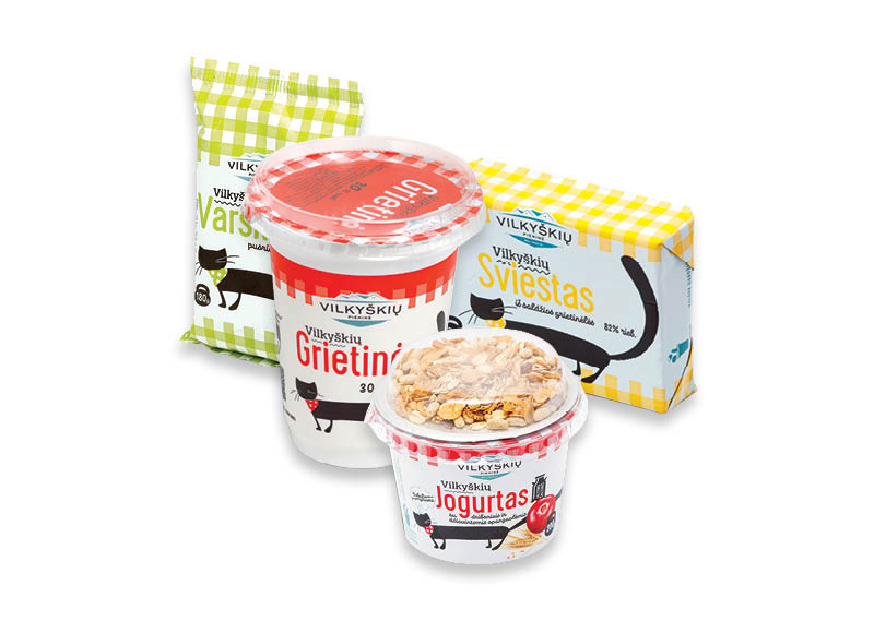 VILKYŠKIŲ pieno produktams su JUODUOJU KATINU