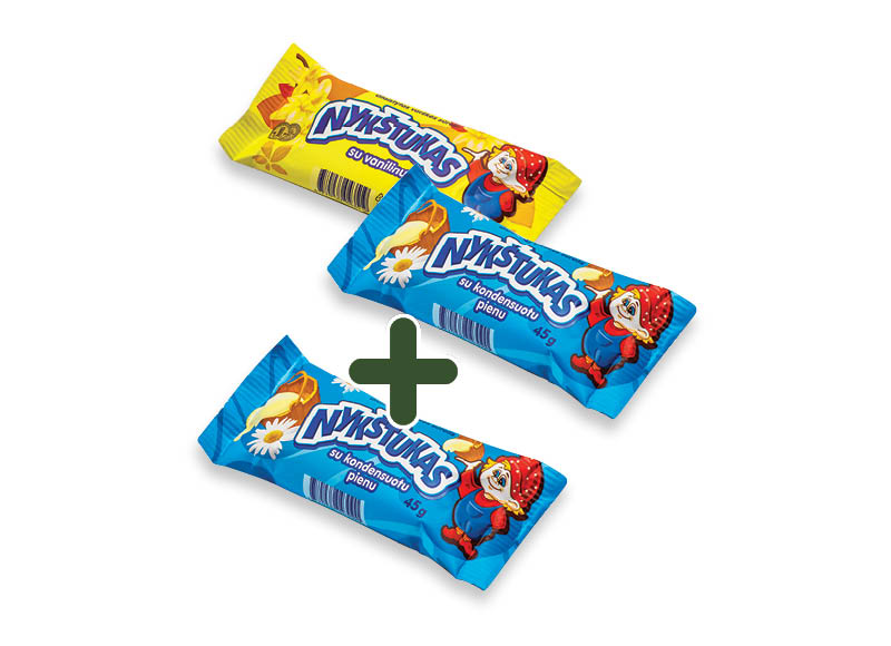 Glaistytas varškės sūrelis NYKŠTUKAS, 45 g, 5 rūšių, 0,45 Eur/vnt. Ir IKI EXPRESS