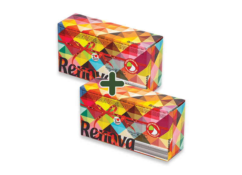 Kosmetinės servetėlės RENOVA COLOR
			, 
				 80 vnt./pak., 1,99 Eur/pak.