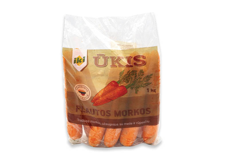 IKI ŪKIS šviežios fasuotos morkos IKI ŪKIS šviežios fasuotos morkos