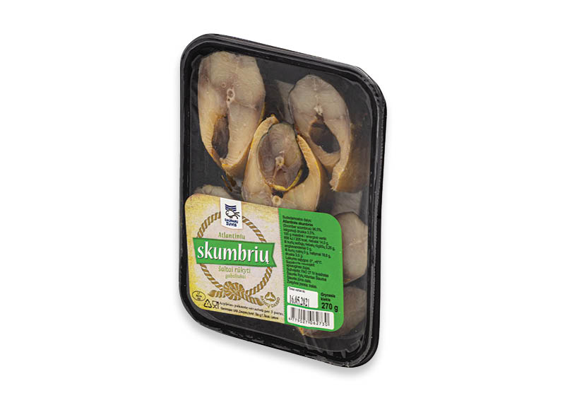 Šaltai rūkyti skumbrių gabaliukai
			, 
				 270 g, 7,37 Eur/kg.A lygio parduotuvėse