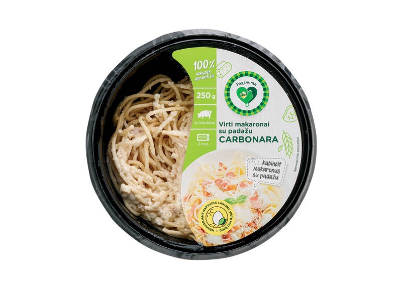 Virti makaronai su padažu CARBONARA
			, 
				 250 g, 7,96 Eur/kg