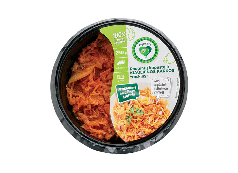 Raugintų kopūstų ir kiaulienos karkos troškinys
,
250 g, 8,36 Eur/kg.A lygio parduotuvėse Raugintų kopūstų ir kiaulienos karkos troškinys
,
250 g, 8,36 Eur/kg.A lygio parduotuvėse