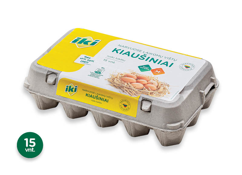 IKI vištų kiaušiniai rudu lukštu, 10 vnt./pak., M dydžio 0,10 Eur/vnt. Ir IKI EXPRESS IKI vištų kiaušiniai rudu lukštu, 10 vnt./pak., M dydžio 0,10 Eur/vnt. Ir IKI EXPRESS