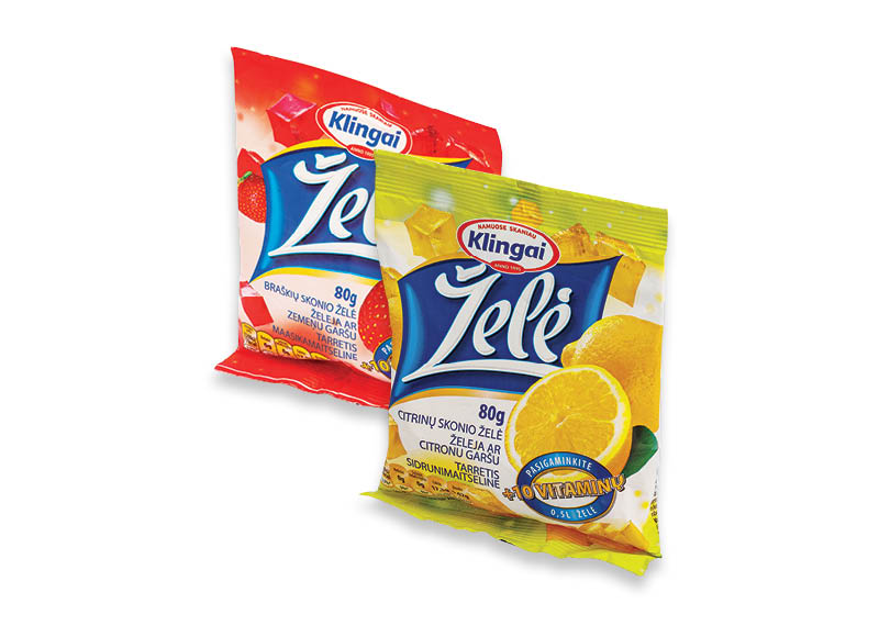 Želė KLINGAI, 80 g, 7 rūšių