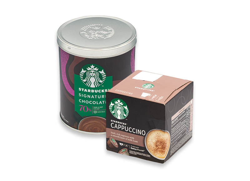 Kavos kapsulėms ir kakavai STARBUCKS
			, 
				 7 rūšių.A lygio parduotuvėse.Ir IKI EXPRESS
