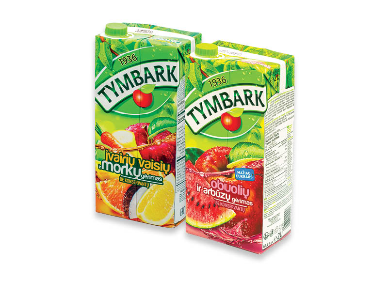 Sulčių gėrimas TYMBARK
			, 
				 2 l, 4 rūšių, 0,73 Eur/l
