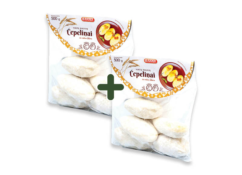 Šaldyti virtų bulvių cepelinai JUDEX su mėsos įdaru
			, 
				 500 g, 2,29 Eur/vnt. Ir IKI EXPRESS