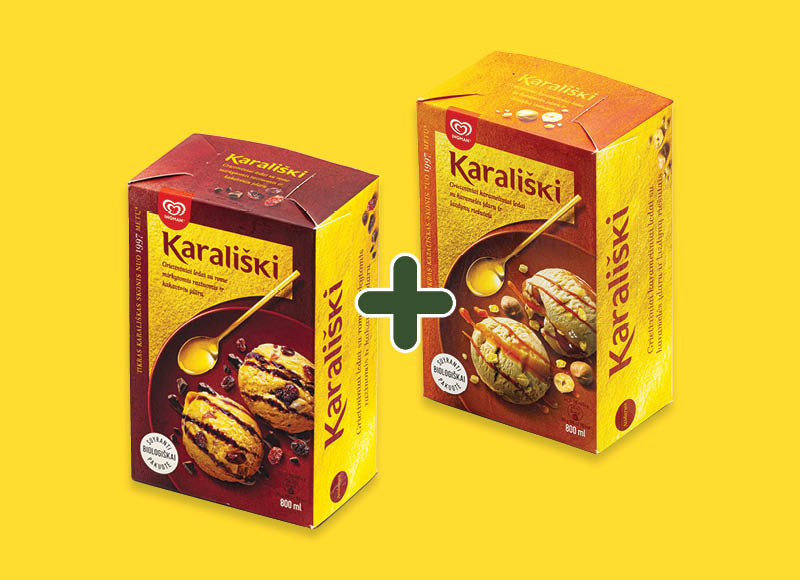 KARALIŠKI valgomieji ledai
			, 
				 800 ml, 4 rūšių, 6,99 Eur/vnt. Ir IKI EXPRESS