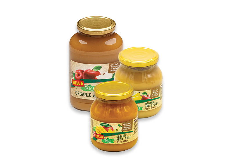 BILLA BIO obuolių tyrėms
			, 
				 360 g, 700 g, 3 rūšių. A lygio parduotuvėse