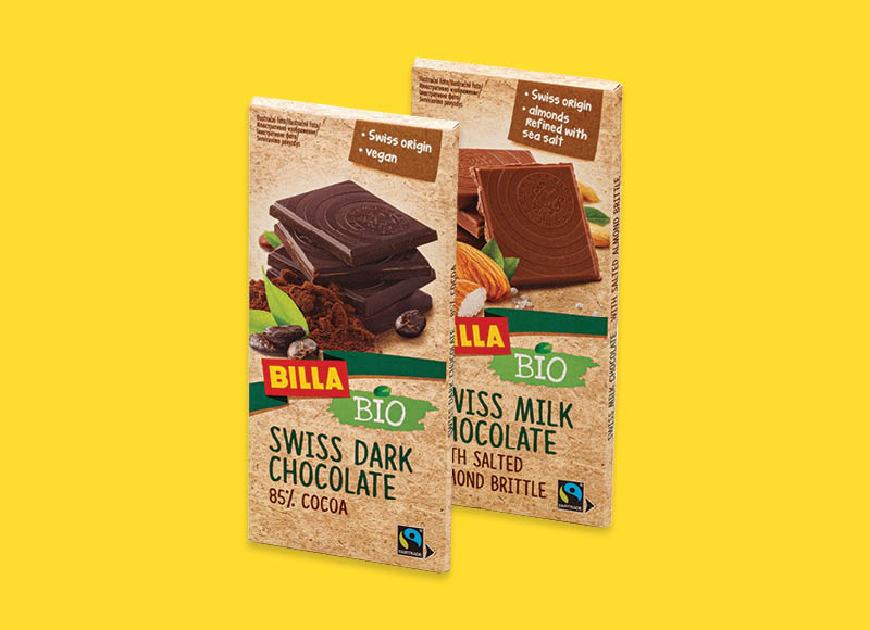 BILLA BIO ekologiškas šokoladas
			, 
				 100 g, 2 rūšių, 17,90 Eur/kg