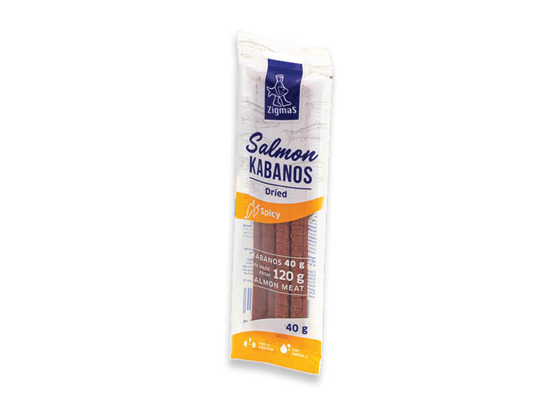 Lašišų lazdelės ZIGMAS su pipirais
,
40 g, 29,75 Eur/kg. A lygio parduotuvėse. Ir IKI EXPRESS Lašišų lazdelės ZIGMAS su pipirais
,
40 g, 29,75 Eur/kg. A lygio parduotuvėse. Ir IKI EXPRESS
