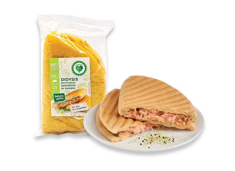 PAGAMINTA IKI DIDYSIS perlenktas sumuštinis su kumpiu, 250 g, 7,96 Eur/kg PAGAMINTA IKI DIDYSIS perlenktas sumuštinis su kumpiu, 250 g, 7,96 Eur/kg
