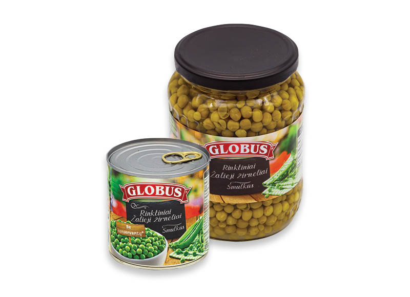 Konservuotoms daržovėms GLOBUS
			, 
				 340 g, 350 g, 400 g, 660 g, 4 rūšių. A lygio parduotuvėse