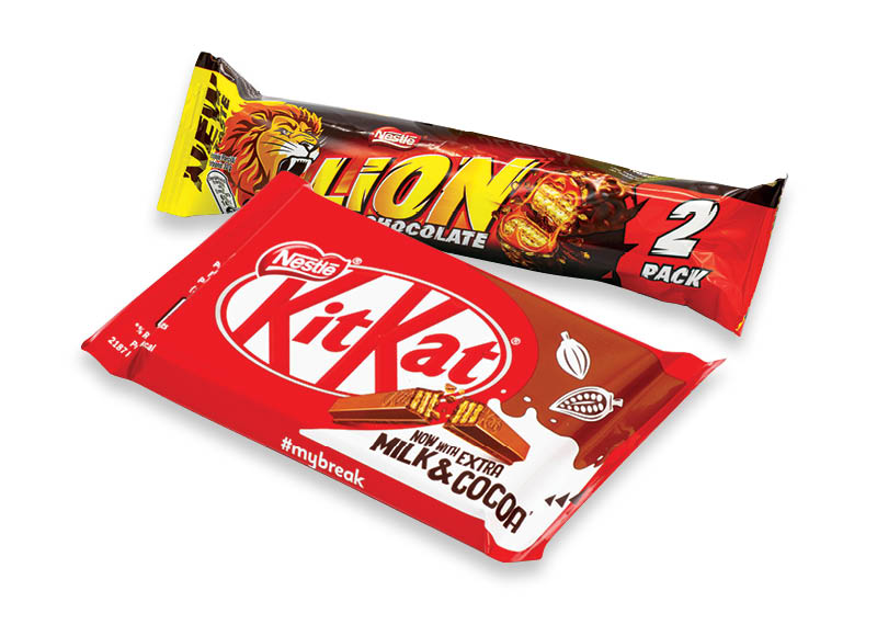 Šokoladiniams batonėliams KIT KAT ir LION
			, 
				 40 g, 41,5 g, 60 g, 62 g, 5 rūšių (pasiūlymas galioja iki spalio 9 d.)