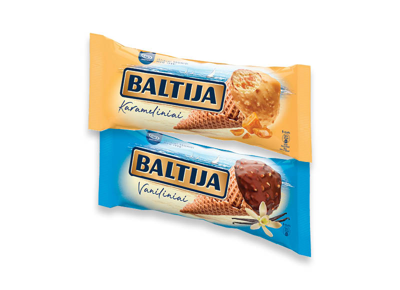 Valgomiesiems ledams BALTIJA vafliniame ragelyje
			, 
				 140 ml, 150 ml, 4 rūšių. Ir IKI EXPRESS