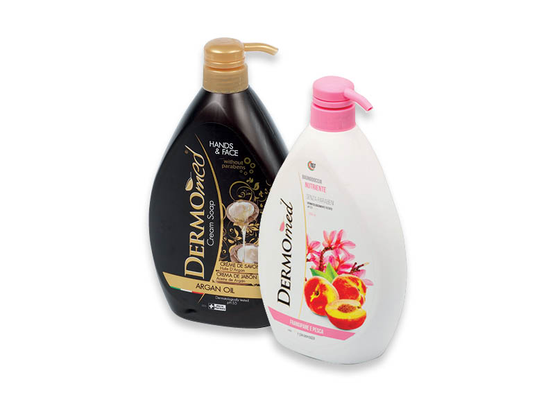Kūno prausikliams, skystajam muilui DERMOMED
			, 
				 1 l, 3 rūšių