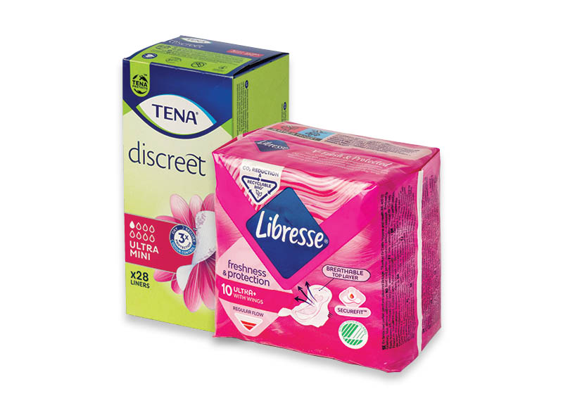 Higieniniams paketams, įklotams LIBRESSE ir TENA
			, 
				 įvairių rūšių. Ir IKI EXPRESS