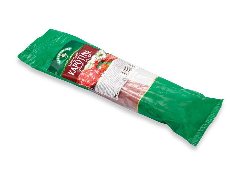 Vytinta kiaulienos KAPOTINĖ dešra
			, 
				 200 g, 11,45 Eur/kg. A lygio parduotuvėse. Ir IKI EXPRESS