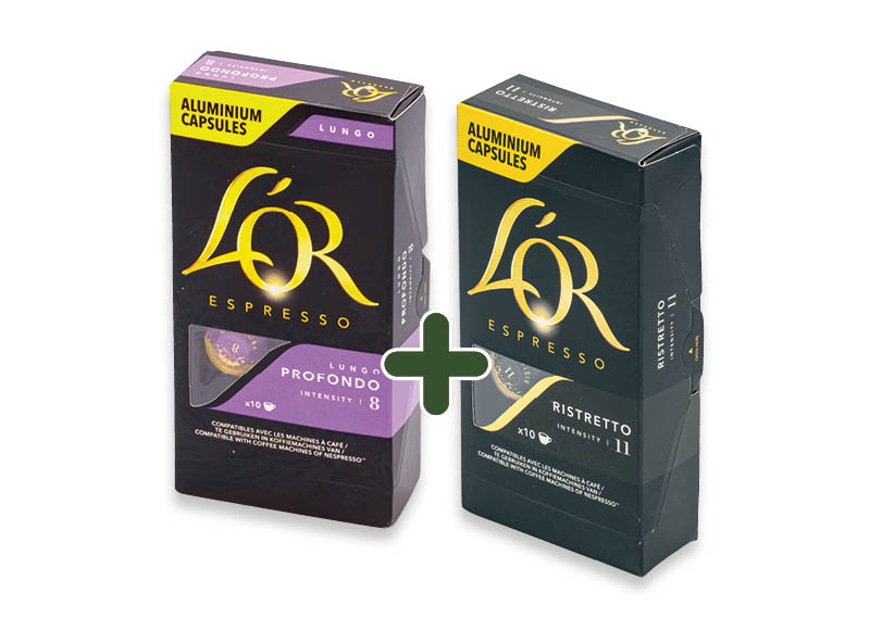 L’OR kavos kapsulėms
			, 
				 10 vnt., 3 rūšių, 4,59 Eur/vnt. A lygio parduotuvėse