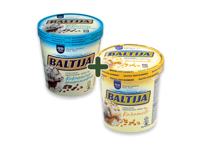 BALTIJA valgomieji ledai dėžutėje
,
450 ml, 2 rūšių, 5,99 Eur/vnt. A lygio parduotuvėse. Ir IKI EXPRESS BALTIJA valgomieji ledai dėžutėje
,
450 ml, 2 rūšių, 5,99 Eur/vnt. A lygio parduotuvėse. Ir IKI EXPRESS