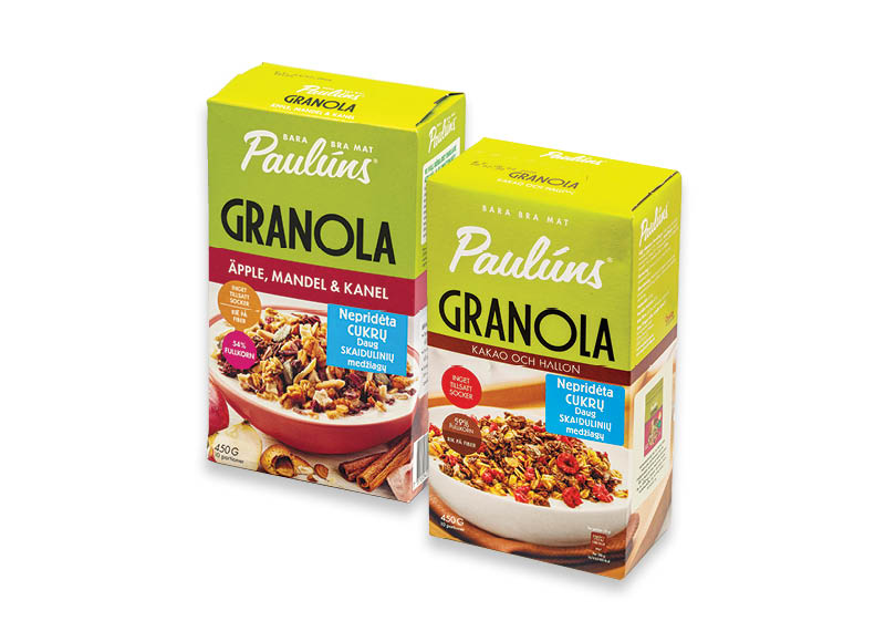 PAULUNS granolai
,
450 g, 4 rūšių, 11,09 Eur/kg. A lygio parduotuvėse PAULUNS granolai
,
450 g, 4 rūšių, 11,09 Eur/kg. A lygio parduotuvėse