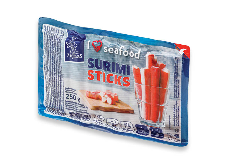 Atšaldytos krabų lazdelės ZIGMAS iš sūrimio
			, 
				 250 g, 5,56 Eur/kg. A lygio parduotuvėse