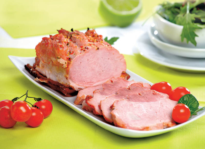Keptas kiaulienos kumpis su oda (karštoje vitrinoje)
			, 
				 1 kg. A lygio parduotuvėse
