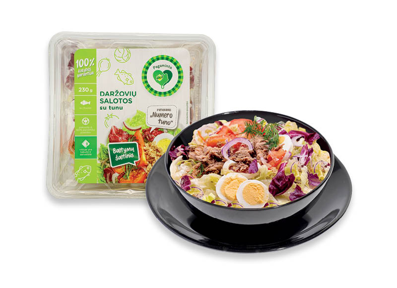 PAGAMINTA IKI daržovių salotos su tunu
			, 
				 230 g, 11,70 Eur/kg. A lygio parduotuvėse. Ir IKI EXPRESS