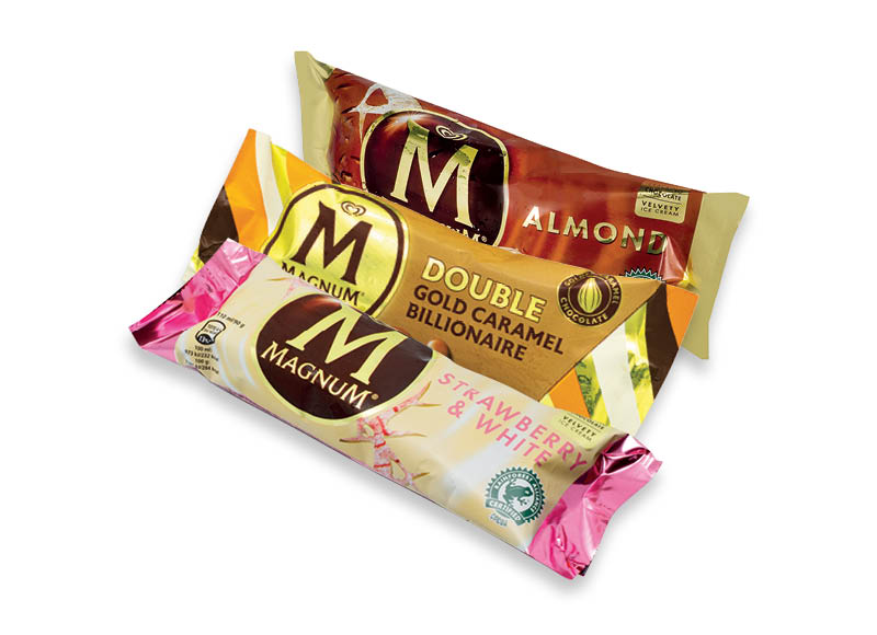 MAGNUM valgomiesiems ledams ant pagaliuko
			, 
				 85 ml, 90 ml, 110 ml, 120 ml, 6 rūšių. Ir IKI EXPRESS