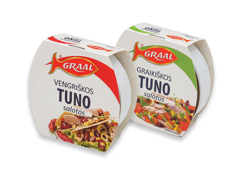 Tuno salotoms GRAAL
,
160 g, 170 g, 2 rūšių. A lygio parduotuvėse Tuno salotoms GRAAL
,
160 g, 170 g, 2 rūšių. A lygio parduotuvėse