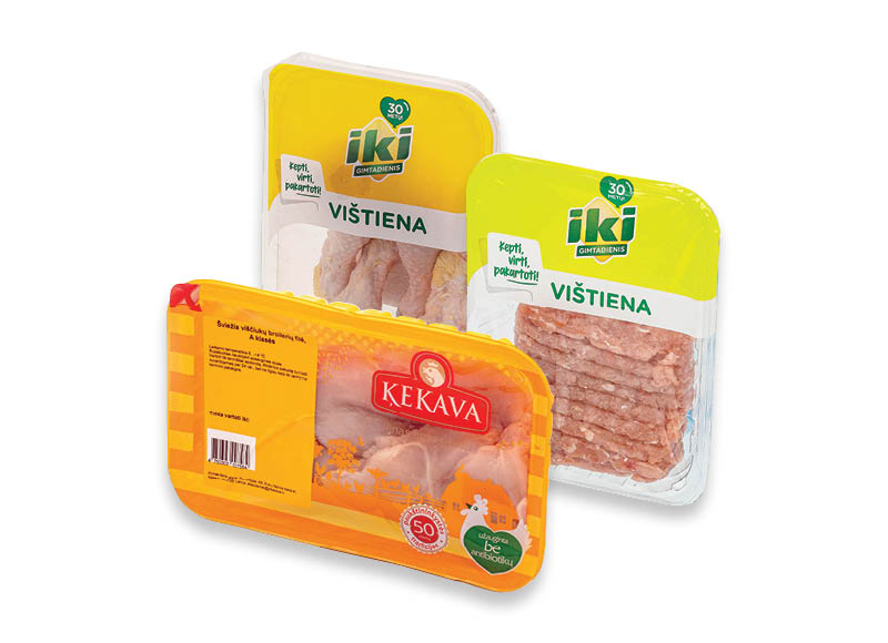 Fasuotai vištienai
			, 
				 (užaugintai be antibiotikų) Įvairių rūšių. Ir IKI EXPRESS